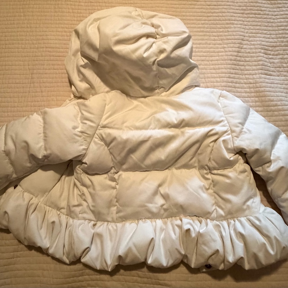Ralph Lauren White Quilted Hooded Jacket with Pink Pony - Picture 7 of 8